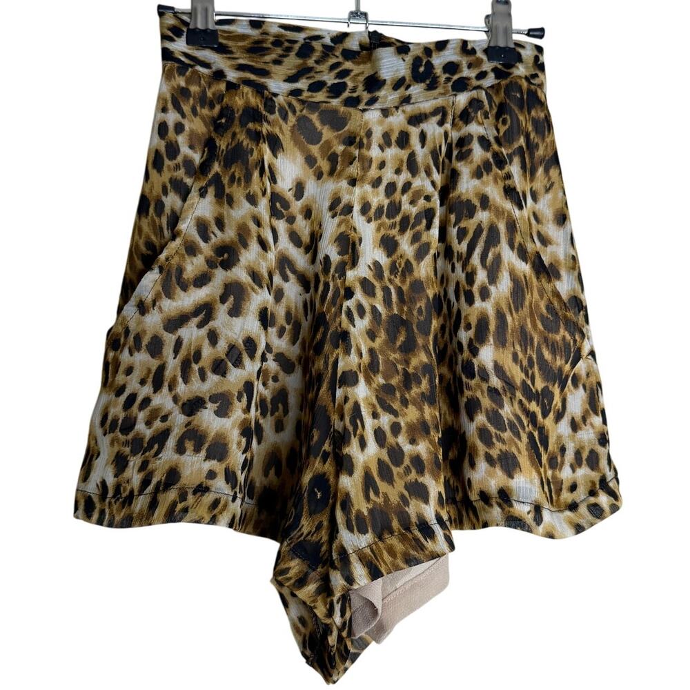 Naven Revolve Shorts Women XXS Black Leopard Animal Mobwife Designer Flirty Part